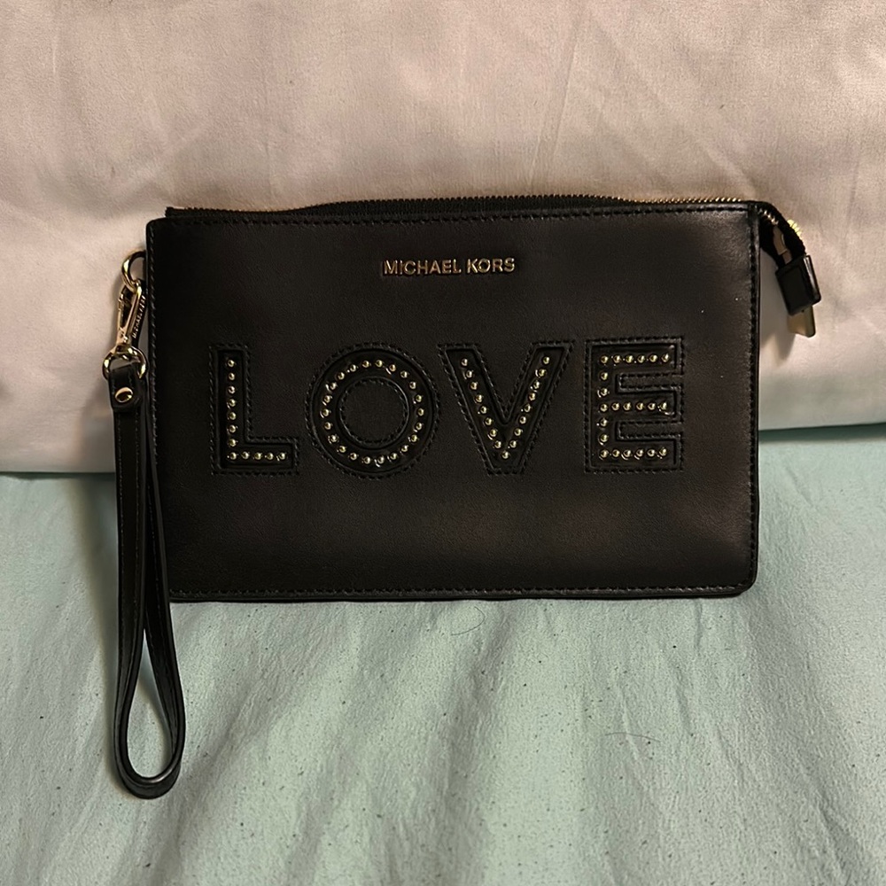 Michael Kors Black 'LOVE' Wristlet